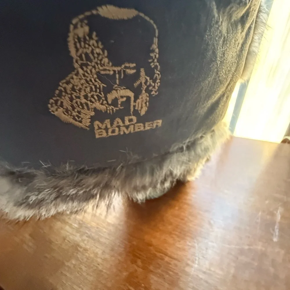 Mad Bomber  Hat Large Trapper Fake  Fur Lined Snap Button Pilot Cap - Picture 4 of 13